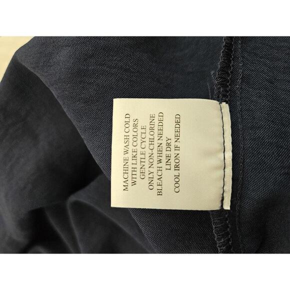 NWT Fred David Large Navy Blue collarless blouse - Picture 5 of 5